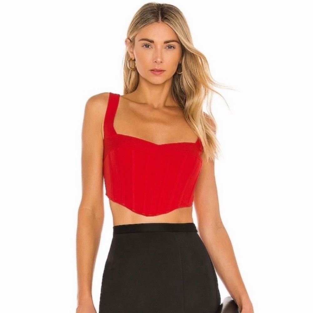 REVOLVE Bardot Red Bustier Crop Top size XS ✨
